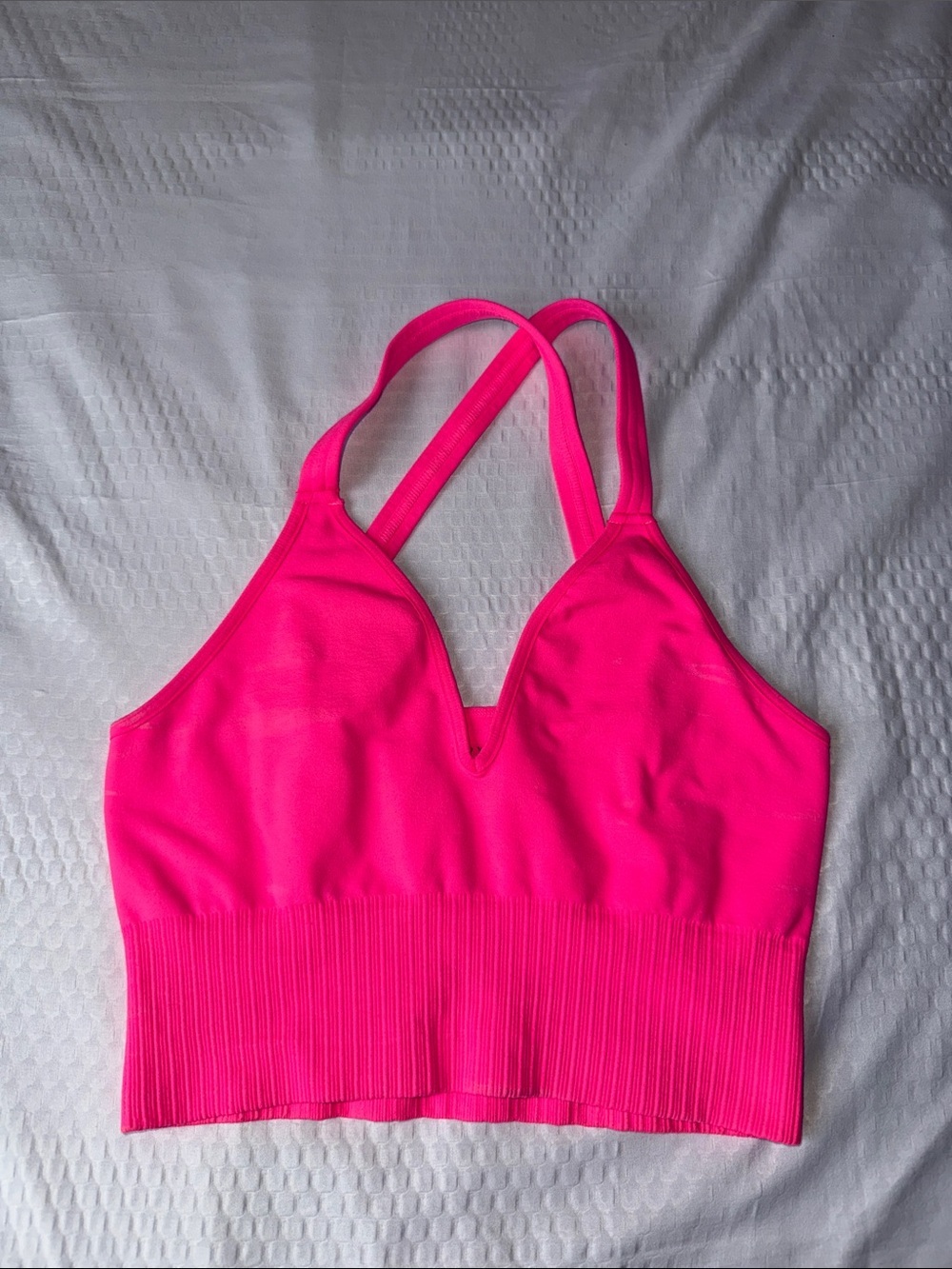 FREE PEOPLE MOVEMENT GOOD KARMA CROP TOP - TROPICAL PINK ✨ - Picture 4 of 8